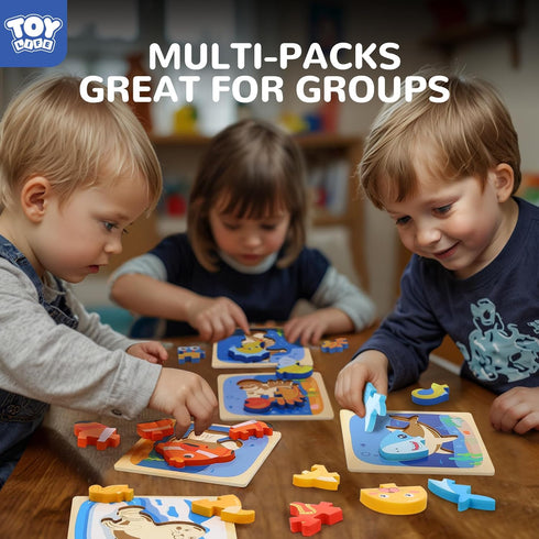 TOY Life Toddler Puzzles Ages 2-4 - Wooden Puzzles for Toddlers 1-3, 8 Piece Educational Toys for Kids 2-4