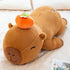 Persimmon 39.4" PEACH CAT Capybara Plush Long Capibara Stuffed Animal Cute Plushies Toys Gifts for Adults Brown
