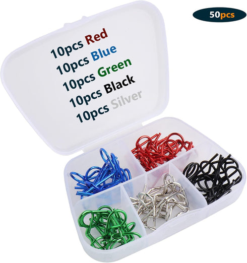 50 Pieces 90-Degree Angle Body Clips, Bent Springy Pins & RC Car Clip Pin Steel Wires for 1/8 1/10 1/12 Scale RC Cars