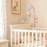NICEMER 12 Baby Crib Mobile for Girls, Soft Knitted Woodland Characters Rabbit Squirrel, Pink and White Nursery Decor