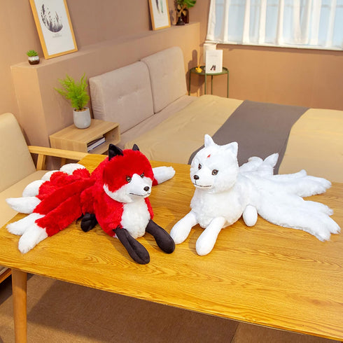 Tiny Heart Simulation Nine-tailed Fox Plush Toy, 10.23inch Soft Cute Stuffed Animal for Kids