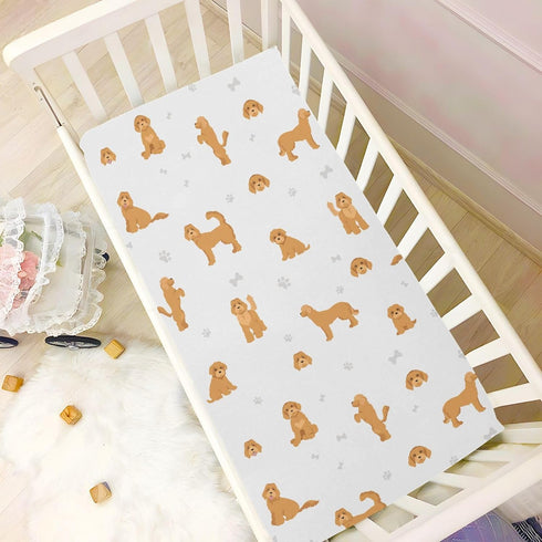 52 28 9In Crib Sheets for Boys Labradoodle Dog Toddler Baby Girl Sheets for Crib,Neutral Mini Crib Nursery Mattress