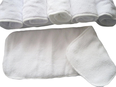 6 Pack 100% 4 See Diapers Microfiber Inserts for Baby Cloth Diapers Reusable Layers