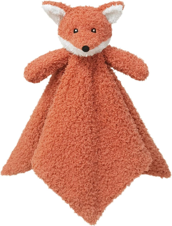 Baby Orange Fox Soft Stuffed Animal Security Blanket, Plush Lovey Blanket, Cuddly Snuggle Blankie for Boys Girls, 14"