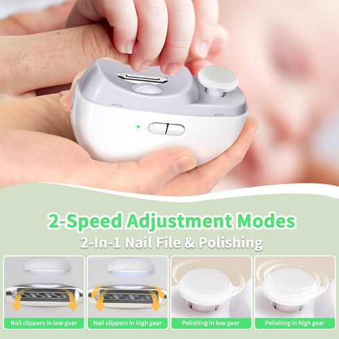 3 1 Trimmer LOQOMI Electric Nail Clipper in Design, Automatic Baby Nail Suitable for Night Lighting During Baby