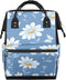 Hsnar Refreshing Daisy Flowers Waterproof Diaper Bag Backpack Large Capacity Baby Bag with