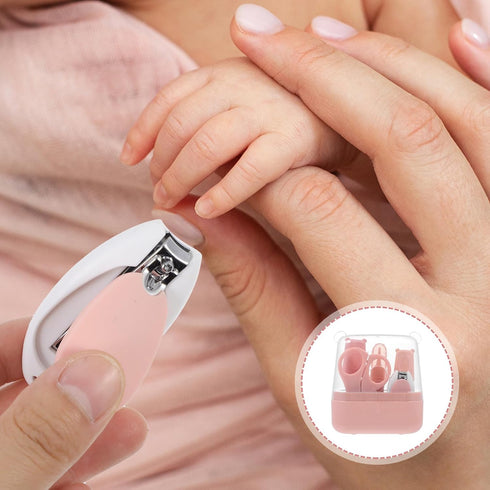 Set TOYANDONA Nail Clipper Nail Scissor for Grooming Pink Manicure Kit with Tweezer for Newborns and Babies