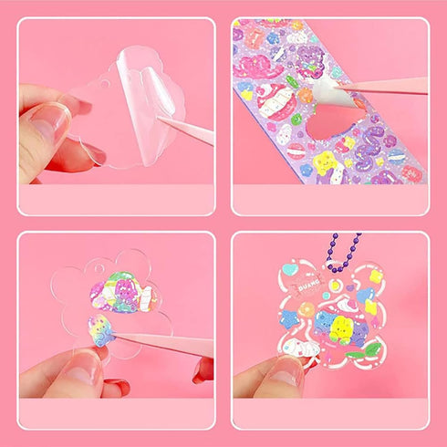DIY Sticker Kit - Waterproof Cartoon Stickers with Box for Kids and Teens, Reusable Decoration for Water Bottle,