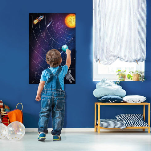 32 Solar System Party Games - Pin The Planets, Large Space Game Poster with Planet Stickers