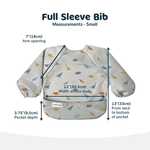 624M) Tiny Twinkle Long Sleeve Bib for Babies & Toddlers | Waterproof Smock Bib for Eating | Machine Washable