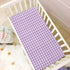 Vdsrup 52 28 9In Crib Sheets for Boys Girl Cute Light Purple Gingham Breathable Mini Crib Mattress Sheets Fitted