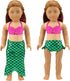 Barwa 18 Inch Doll Clothes Accessories - 3 Sets Princess Mermaid Tail Outfits, Dress, Swimsuit, Bikini Tops