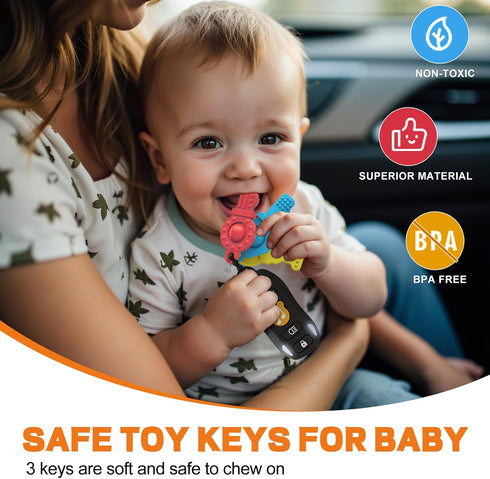 iKOIHO 1 6+ Baby Toy Car Keys - Baby Keys Toy Pretend Play with Sounds & Lights Interactive Musical Sensory Learning