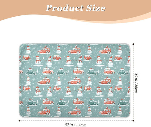 siphylline 52" 34" Snowmen Christmas Truck Extra Large Resuable Potty Training Pee Pad Soft Absorbent Baby Diaper