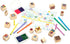 Set (30 6 2 2-Color Set Melissa & Doug Deluxe Wooden Stamp and Coloring Fairy Tale Stamps, Markers, Durable Stamp Pads)