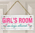 Girl's Room Sign - No Boys Allowed, 5" x 10" Nursery Decor Door Plaque Birthday Gift (E2-WH065)
