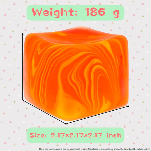 Slow Rising Stress Cube , Dough Stress Balls Soft Fidget Squishy Toys for Anxiety Relief, Pull Stretch Classroom Prize