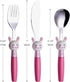 ANNOVA Kids Silverware Set, 6 Pieces Childrens Flatware Stainless Steel (6FS, Rabbit)