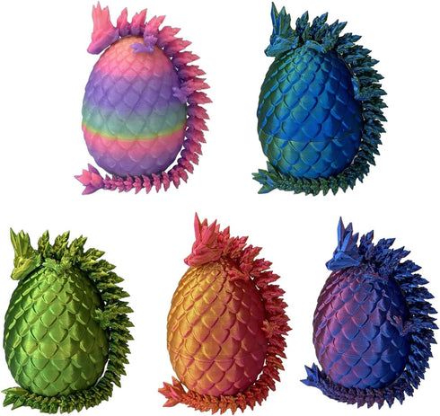 5PCS 3D Printed Mini Dragon Egg with Dragon Inside Fidget Toy,Mythical Prefilled