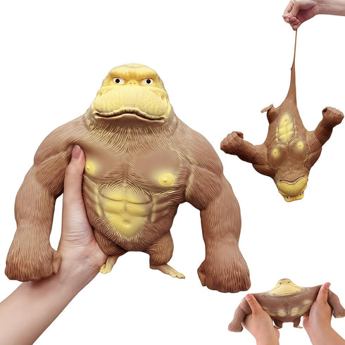 YJHWLF Stretchy Glue-Sand Filled Rubber Gorilla, Latex Gorilla Soft Decompression Doll Toy,Squishy Monkey