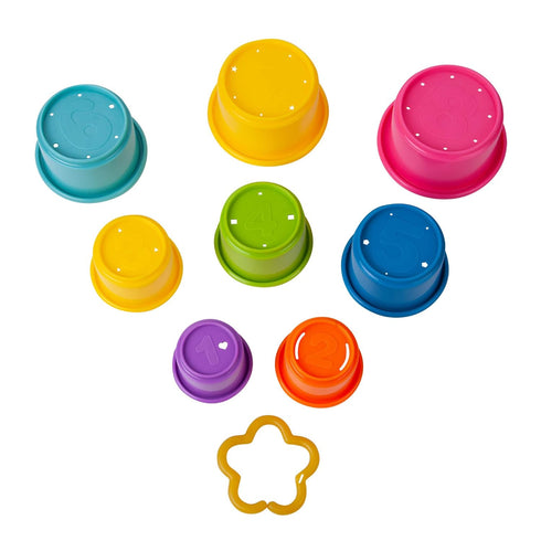 Count Set 8 Count The First Years Stack & Stacking Cups - Colorful Baby Stacking Water Toys - Stackable Cups