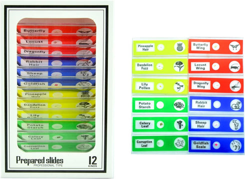 Science Kits for Kids Beginner Microscope with LED, 100X 400X and 1200X, Include Sample Prepared Slides