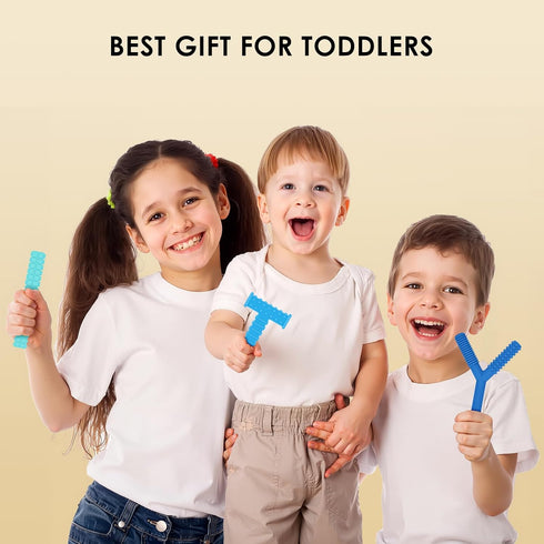 5 Pack ERKOON Sensory Chew Toys for Autistic Children, Silicone Chewy Tubes Teething Tubes for Autism, ADHD, SPD