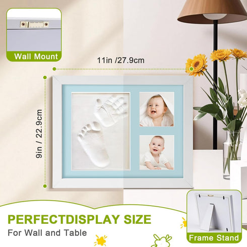 Hzorille Baby Hand and Footprint Kit, Clay Handprint Keepsake Frame, Newborn Keepsake Photo Frame, Nursery Picture
