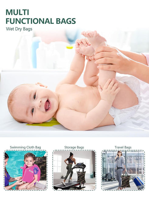 25x18 inches HL-LW28 ALVABABY Large Wet Dry Bag Waterproof Hanging Cloth Diaper with Double Zippered Pockets Laundry
