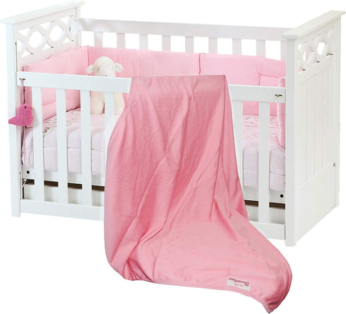 Pink Baby Receiving Blanket for Girls, Soft Blanket, All Jersey Knit Cotton, 35 x 35 inches