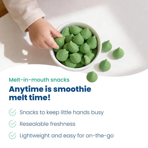 6 Amara Smoothie Melts - Mighty Sweet Greens - Baby Snacks Made With Fruits and Vegetables - Healthy Toddler Snacks