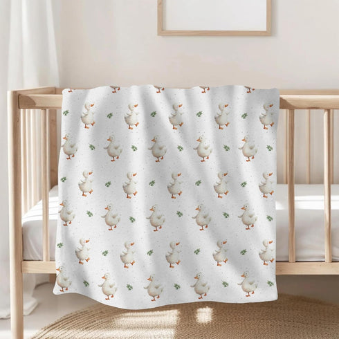 Selgkds Summer 60x80inch Spring Duck Boho Leaves Baby Blankets for Girls Boys Cute Ducks Green Leaves Swaddle Receiving