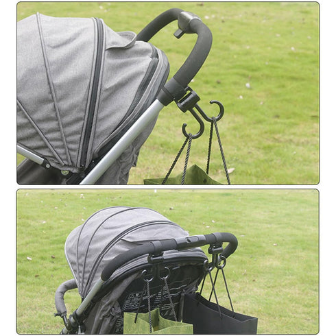 JOKOTI Upgraded Car Hook Baby Stroller Hooks for Hangings Diaper Bags Stroller Hook Stroller Accessories Travel, black