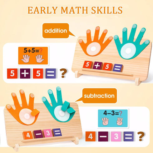 LXDHSRTA 3+ Counting Montessori Math & Spelling Learning Toys for Kids Years -Wooden Number Blocks, ABC Letter Matching