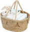 Lawei Little Diaper Caddy Organizer, Handwoven Natural Rush Grass Nursery Baby Basket