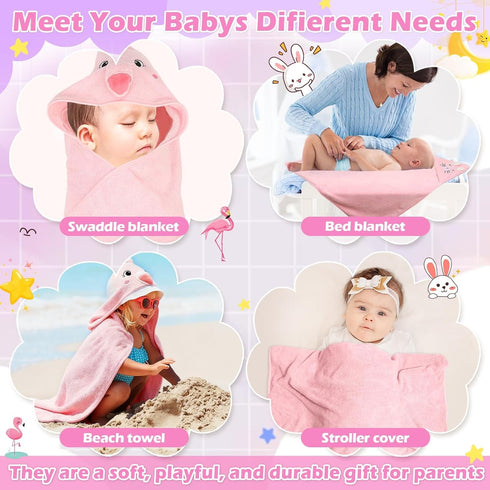 Sublaga 8 Set, Set, 2 32x32 6 Pcs Baby Towel Soft Baby Bath Towels and Washcloths Pcs in Cute Baby Towel with Hood