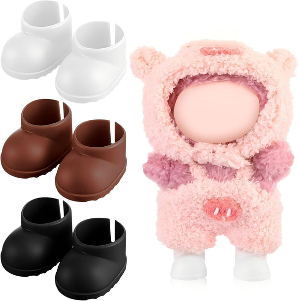 Shyyween 3 Pairs Cute Doll Shoes for 17cm Dolls Mini Rain Boots Fit