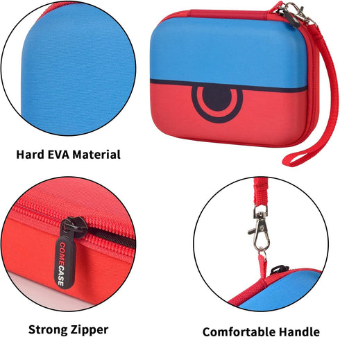Comecase Cards Holder Case for SKYJO, Bicycle Playing Cards, UNO, Phase 10, Card Game Storage Organizer, Red