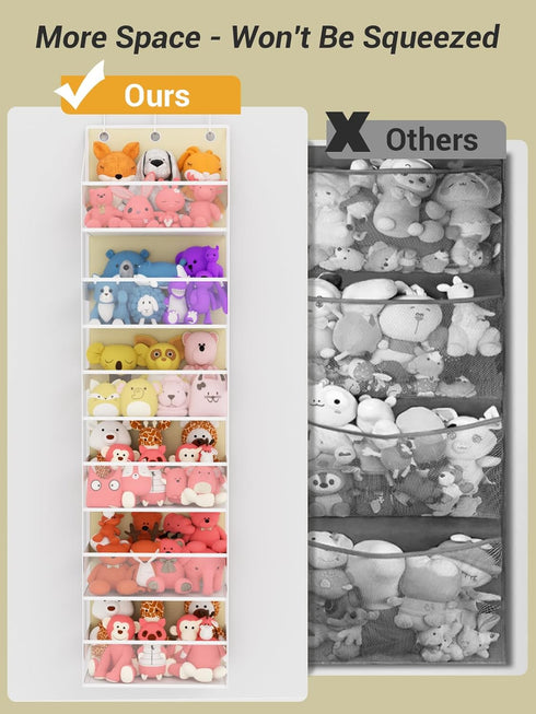 6 1 Pack, Over Door Hanging Organizer with Shelves, Stuffed Animal Storage - Behind Door Storage for Plush/Bedroom