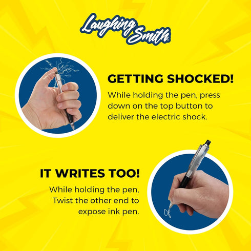 (2-Pack) Laughing Smith Shock Pen - The Ultimate Electric Pen Prank - Practical Joke Toy - Hilarious Shock Pen Prank
