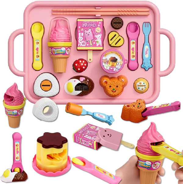 Wesfen Pudding Ice Cream Feeding Toys for Dolls,Pretend Play Food Kitchen Accessories, Doll
