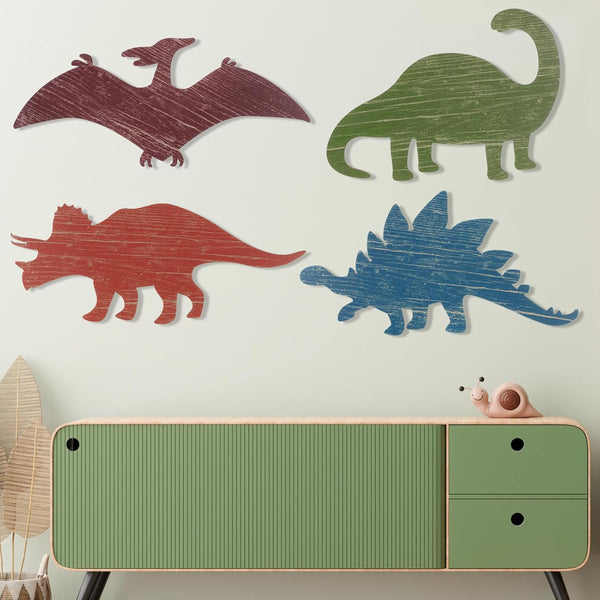 Dinosaur Wall Decors Wooden Boys Dinosaur Nursery Playroom Baby Shower Wall Art