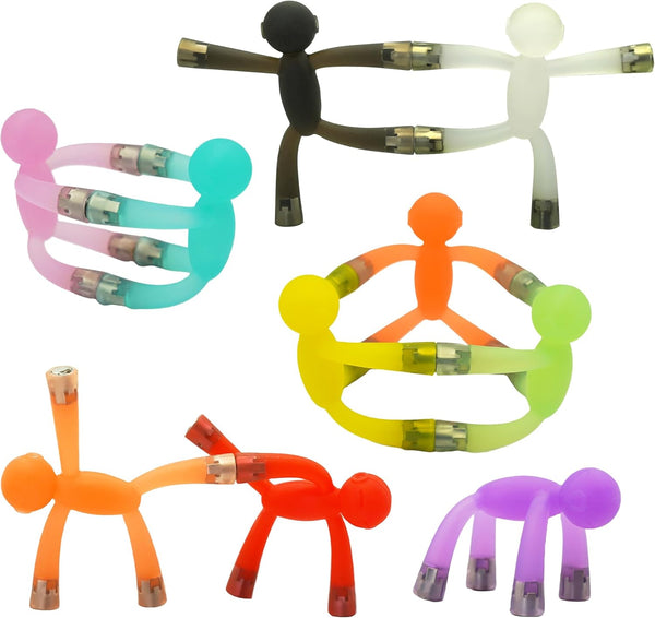Boxgear 10 Pcs Mini Man Magnetic Toy - Translucent Novelty Rubber Magnet Men for Kids Travel Toys