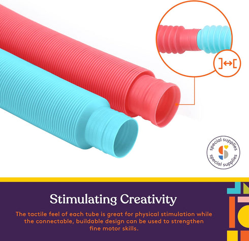 (30-Pack Special Supplies Fun Pull and Stretch Tubes for Kids - Pop, Bend, Build, and Connect Toy, Provide Tactile