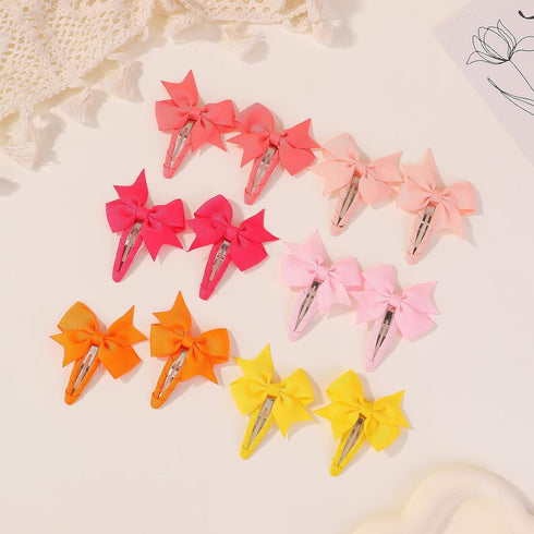 40PCS Snap Baby Hair Bows Clips for Girls, Grosgrain Ribbon Fully Wrapped 2 Inch Infant Hair Barrettes