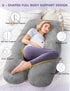 Meiz U Shaped Pregnancy Pillow with Removable Velvet Cover (Gray)