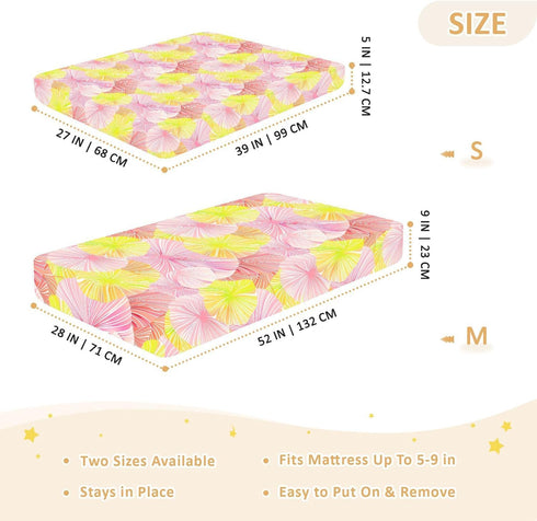 miaozhen 1 Pack 52x28 Cotton Crib Sheets for Baby Boys Girls Soft James Style Tie-dye Pink Yellow Unisex Child Crib