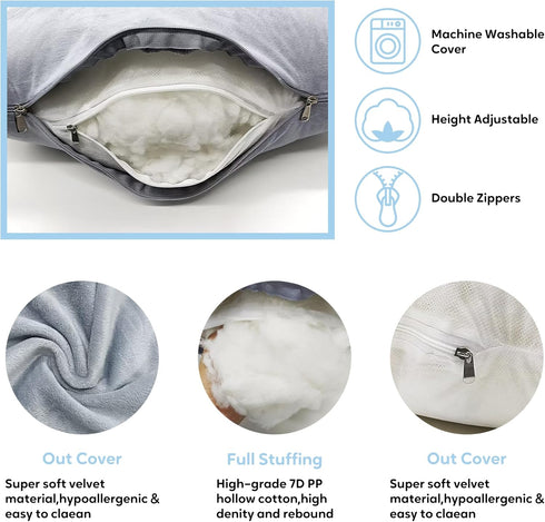 Wodsfay 57 Inch U-Shaped Pregnancy Pillow for Sleeping, Full Body Support for Back, HIPS & Belly - Maternity Pillow