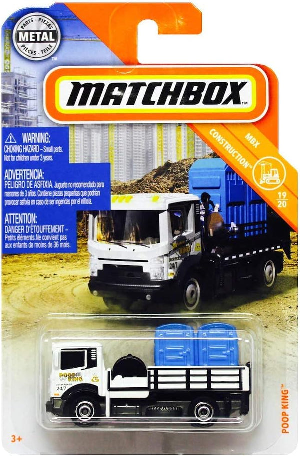 Matchbox 2019 MBX Construction Poop King 22/100, White