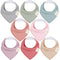 8-Pack Organic Baby Bandana Drool Bibs for Girls - Super Absorbent Soft Cotton Bandana Bibs for Infants